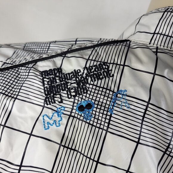 RARE Mark Fairwhale white black plaid full zip lightweight jacket ladies Medium - Picture 9 of 12